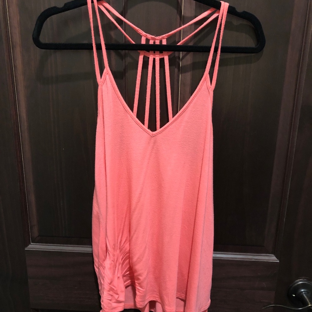 Express neon pink strappy tank top